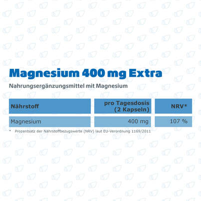 R(h)ein Nutrition Magnesium 400 mg Extra Kapseln hochdosiert, A-Nr.: 5987198 - 08