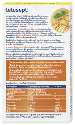 TETESEPT Ginseng 600 Intens Tabletten 30 Stk, A-Nr.: 5973227 - 03