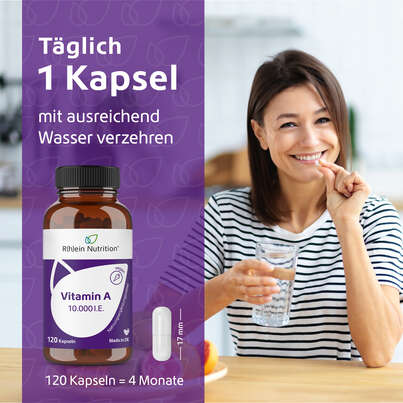 Sie sehen eine Packung R(h)ein Nutrition Vitamin A 10.000 I. E. Kapseln hochdosiert vegan, Produktbild: 04 R(h)ein Nutrition Vitamin A 10.000 I. E. Kapseln hochdosiert vegan, A-Nr.: 5987229 - 04