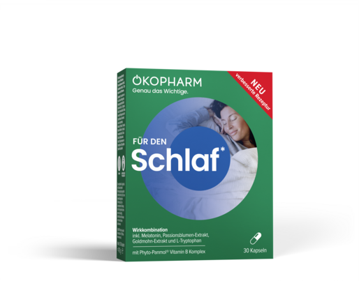 Sie sehen eine Packung Ökopharm® Wirkkombination für den Schlaf Kapseln 30 ST, Produktbild: 01 Ökopharm® Wirkkombination für den Schlaf Kapseln 30 ST, A-Nr.: 4041929 - 01
