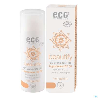 Eco Cosmetics Bio/gesichtspflege Opc/q10/hyaluron Cc Creme Lsf50 Hell 50ml, A-Nr.: 4862773 - 01