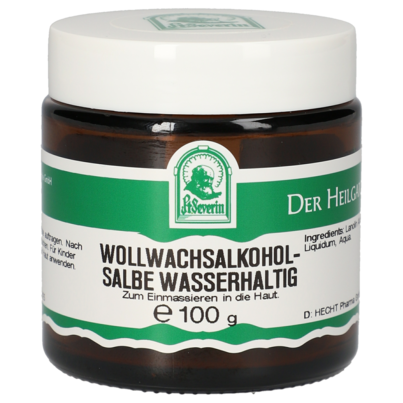 Sie sehen eine Packung WOLLWACHSALKOHOLSALBE WASSERHALTIG 100 G, Produktbild: 01 WOLLWACHSALKOHOLSALBE WASSERHALTIG 100 G, A-Nr.: 5650837 - 01