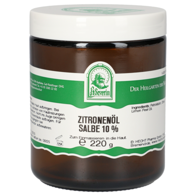 Sie sehen eine Packung ZITRONENOEL SALBE 10% 220 G, Produktbild: 01 ZITRONENOEL SALBE 10% 220 G, A-Nr.: 5340479 - 01