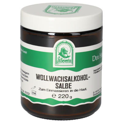 Sie sehen eine Packung WOLLWACHSALKOHOLSALBE 220 G, Produktbild: 01 WOLLWACHSALKOHOLSALBE 220 G, A-Nr.: 5748714 - 01