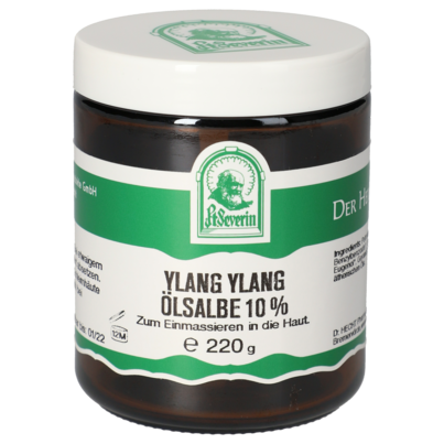 Sie sehen eine Packung YLANG YLANG OELSALBE 10% 220 G, Produktbild: 01 YLANG YLANG OELSALBE 10% 220 G, A-Nr.: 5748772 - 01
