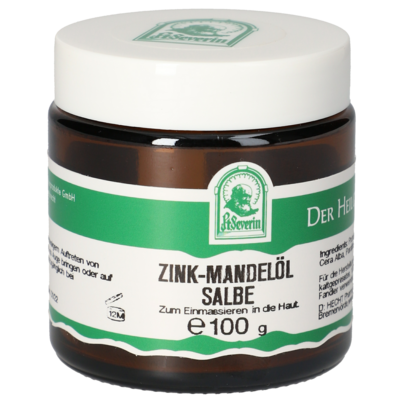 Sie sehen eine Packung ZINK-MANDELOEL SALBE 100 G, Produktbild: 01 ZINK-MANDELOEL SALBE 100 G, A-Nr.: 5748803 - 01