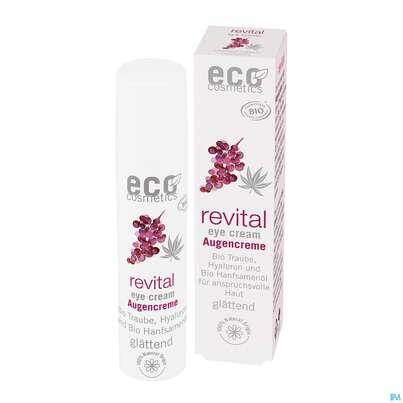 Sie sehen eine Packung Eco Cosmetics Revital Linie Augencreme 15ml, Produktbild: 01 Eco Cosmetics Revital Linie Augencreme 15ml, A-Nr.: 5774806 - 01