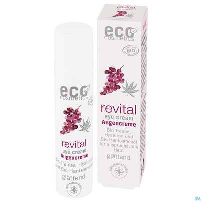 Sie sehen eine Packung Eco Cosmetics Revital Linie Augencreme 15ml, Produktbild: 02 Eco Cosmetics Revital Linie Augencreme 15ml, A-Nr.: 5774806 - 02