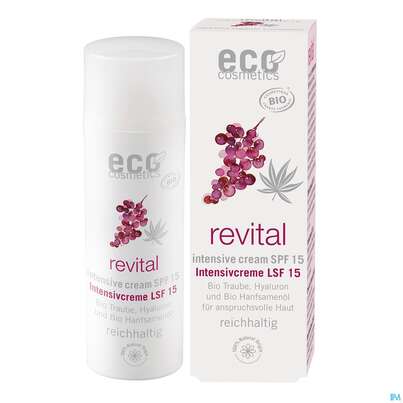 Sie sehen eine Packung Eco Cosmetics Revital Linie Intensivcreme Lsf15 50ml, Produktbild: 01 Eco Cosmetics Revital Linie Intensivcreme Lsf15 50ml, A-Nr.: 5774798 - 01