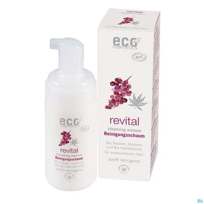 Sie sehen eine Packung Eco Cosmetics Revital Linie Revital Reinigungsschaum 100ml, Produktbild: 01 Eco Cosmetics Revital Linie Revital Reinigungsschaum 100ml, A-Nr.: 5774835 - 01