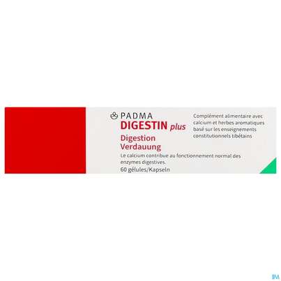 Sie sehen eine Packung Padma Kapseln Digestin Plus Verdauung 60st, Produktbild: 10 Padma Kapseln Digestin Plus Verdauung 60st, A-Nr.: 5671704 - 10
