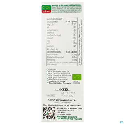 Birken Brennessel Elixier Kraeuterfit Alkoholfrei Bio Kraeuter Fruechte 330ml, A-Nr.: 3961728 - 07