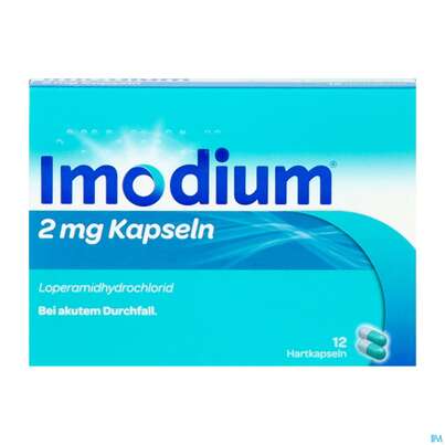 Sie sehen eine Packung Imodium Kapseln 2mg 12st, Produktbild: 01 Imodium Kapseln 2mg 12st, A-Nr.: 5510740 - 01