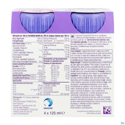 Sie sehen eine Packung Nutrini/drink Flasche Comp Multifibre 125ml Erdbeere 4st, Produktbild: 04 Nutrini/drink Flasche Comp Multifibre 125ml Erdbeere 4st, A-Nr.: 5857627 - 04