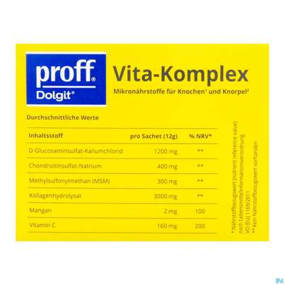 Sie sehen eine Packung Proff Dolgit Vita-komplex 12g 30st, Produktbild: 08 Proff Dolgit Vita-komplex 12g 30st, A-Nr.: 5876406 - 08