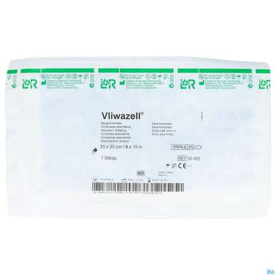 Sie sehen eine Packung Vliwazell Saugkompresse Steril 20x 25cm 1st, Produktbild: 02 Vliwazell Saugkompresse Steril 20x 25cm 1st, A-Nr.: 3707585 - 02