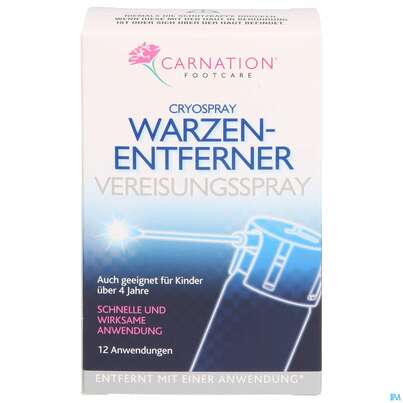 Sie sehen eine Packung Warzen Entferner Vereisungsspray Carnation 1st, Produktbild: 01 Warzen Entferner Vereisungsspray Carnation 1st, A-Nr.: 3818149 - 01