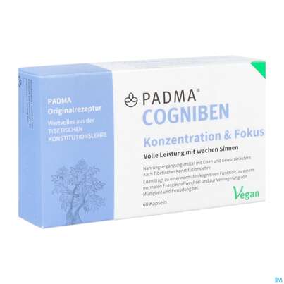 Sie sehen eine Packung Padma Kapseln Cogniben Konzentration 60st, Produktbild: 02 Padma Kapseln Cogniben Konzentration 60st, A-Nr.: 5664466 - 02