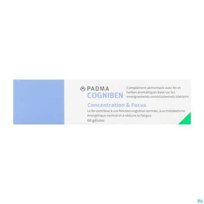 Sie sehen eine Packung Padma Kapseln Cogniben Konzentration 60st, Produktbild: 08 Padma Kapseln Cogniben Konzentration 60st, A-Nr.: 5664466 - 08