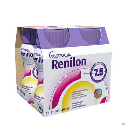 Sie sehen eine Packung Renilon 125ml Vitalflasche 7.5 Aprikose 4st, Produktbild: 05 Renilon 125ml Vitalflasche 7.5 Aprikose 4st, A-Nr.: 4119749 - 05