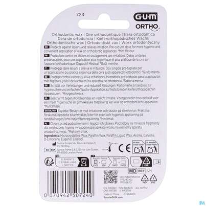 Zahnpflege Gum Orthodontisches Wachs Minzgeschmack Nr 724 1st, A-Nr.: 5632101 - 05