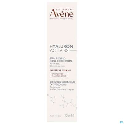Sie sehen eine Packung Avene Hyaluron Activ B3 Augencreme 15ml, Produktbild: 06 Avene Hyaluron Activ B3 Augencreme 15ml, A-Nr.: 5693410 - 06