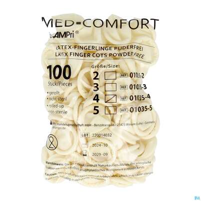 Sie sehen eine Packung Fingerlinge Kondom Gr 4 100st, Produktbild: 01 Fingerlinge Kondom Gr 4 100st, A-Nr.: 1512618 - 01