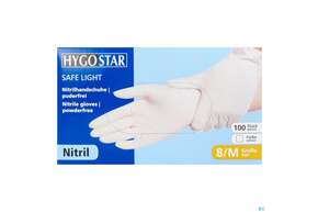 Untersuchungshandschuhe Nitril/unsteril Puderfrei/hypoallergen Safe Light Weiss M 27059 100st, A-Nr.: 3049403 - 01