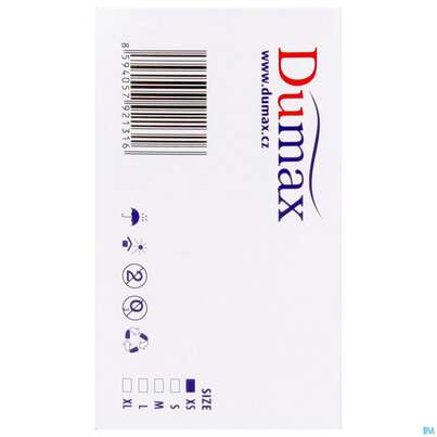 Sie sehen eine Packung Untersuchungshandschuhe -dumax Latex Puderfrei Xs 100st, Produktbild: 08 Untersuchungshandschuhe -dumax Latex Puderfrei Xs 100st, A-Nr.: 2995435 - 08