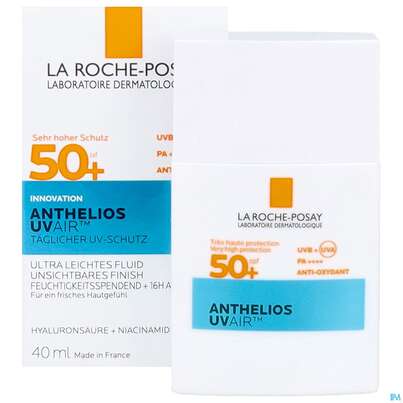 Sie sehen eine Packung Sonnenprodukte La Roche Posay Anthelios Uv Air Lsf50+ 40ml, Produktbild: 17 Sonnenprodukte La Roche Posay Anthelios Uv Air Lsf50+ 40ml, A-Nr.: 5896751 - 17