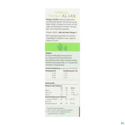 Omega -3 Norsan Oel/alga F Kinder Zitrone 50ml, A-Nr.: 5825969 - 08