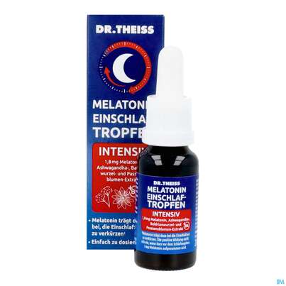 Sie sehen eine Packung Melatonin Einschlaf/tropfen Intensiv Dr.theiss 20ml, Produktbild: 09 Melatonin Einschlaf/tropfen Intensiv Dr.theiss 20ml, A-Nr.: 5911551 - 09