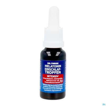 Sie sehen eine Packung Melatonin Einschlaf/tropfen Intensiv Dr.theiss 20ml, Produktbild: 07 Melatonin Einschlaf/tropfen Intensiv Dr.theiss 20ml, A-Nr.: 5911551 - 07