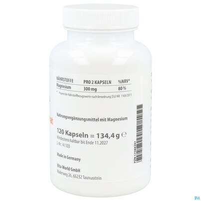 Sie sehen eine Packung Magnesium Malat 1000mg Kapseln Elementar Vita World 120st, Produktbild: 04 Magnesium Malat 1000mg Kapseln Elementar Vita World 120st, A-Nr.: 5608953 - 04