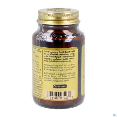 Sie sehen eine Packung Collagen Hyaluronsaeure Tabl Complex Solgar 12559 30st, Produktbild: 03 Collagen Hyaluronsaeure Tabl Complex Solgar 12559 30st, A-Nr.: 5790372 - 03