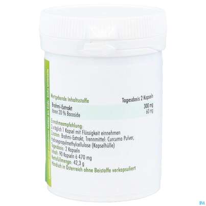 Sie sehen eine Packung Brahmi Kapseln Anatis 90st, Produktbild: 04 Brahmi Kapseln Anatis 90st, A-Nr.: 5071677 - 04