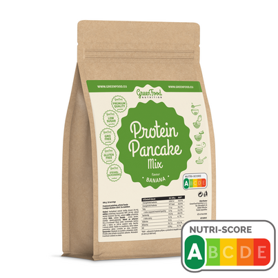 Sie sehen eine Packung GreenFood Nutrition Protein-Pfannkuchen 500g Banane, Produktbild: 01 GreenFood Nutrition Protein-Pfannkuchen 500g Banane, A-Nr.: 5833673 - 01
