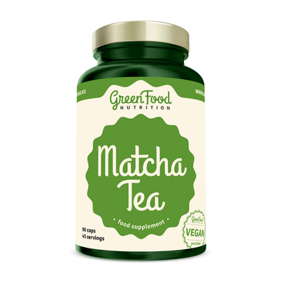 Sie sehen eine Packung GreenFood Nutrition Matcha Tea 90 Kapseln, Produktbild: 01 GreenFood Nutrition Matcha Tea 90 Kapseln, A-Nr.: 6003867 - 01