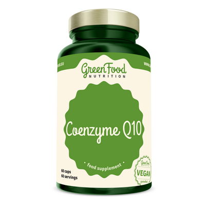Sie sehen eine Packung GreenFood Nutrition Coenzym Q10 60 Kapseln, Produktbild: 01 GreenFood Nutrition Coenzym Q10 60 Kapseln, A-Nr.: 5634382 - 01
