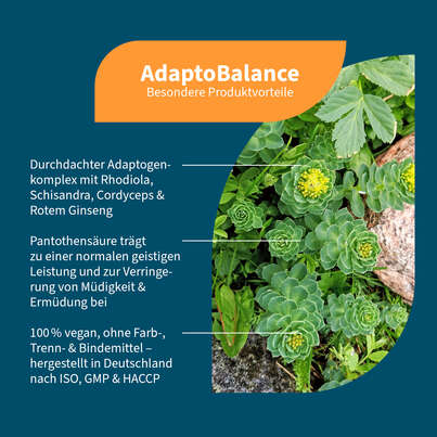 Sie sehen eine Packung NatuGena AdaptoBalance Kapseln, Produktbild: 02 NatuGena AdaptoBalance Kapseln, A-Nr.: 5699068 - 02