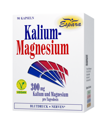 Sie sehen eine Packung Espara Kalium-Magnesium Kapseln 90 Stk., Produktbild: 01 Espara Kalium-Magnesium Kapseln 90 Stk., A-Nr.: 3492423 - 01