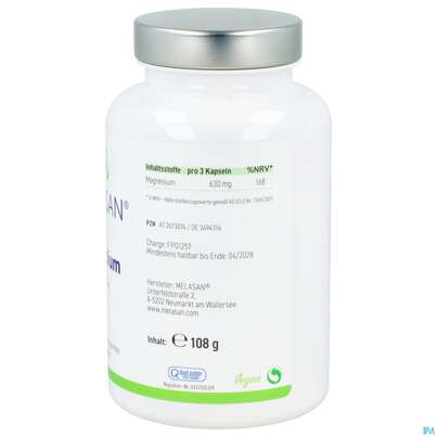 Sie sehen eine Packung Magnesium Kapseln Komplex -melasan 610mg 180st, Produktbild: 06 Magnesium Kapseln Komplex -melasan 610mg 180st, A-Nr.: 2673074 - 06