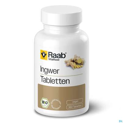 Sie sehen eine Packung Ingwer Tabl Bio Raab 360st, Produktbild: 01 Ingwer Tabl Bio Raab 360st, A-Nr.: 5870734 - 01