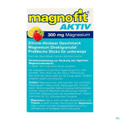 Sie sehen eine Packung Magnofit Aktiv 300mg Stick 30st, Produktbild: 03 Magnofit Aktiv 300mg Stick 30st, A-Nr.: 5833495 - 03