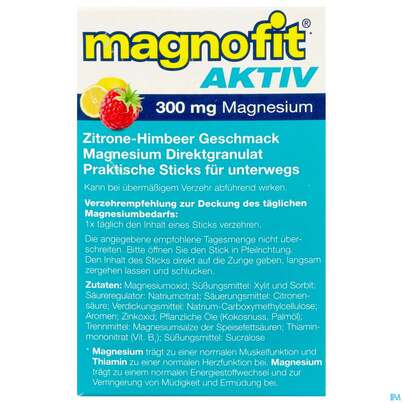Sie sehen eine Packung Magnofit Aktiv 300mg Stick 30st, Produktbild: 04 Magnofit Aktiv 300mg Stick 30st, A-Nr.: 5833495 - 04