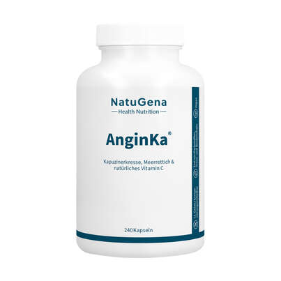 Sie sehen eine Packung NatuGena AnginKa Kapseln, Produktbild: 01 NatuGena AnginKa Kapseln, A-Nr.: 5815132 - 01
