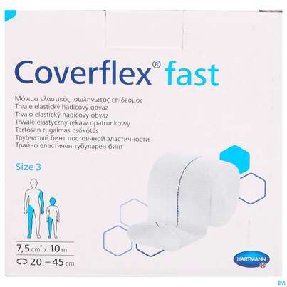 Sie sehen eine Packung Schlauchverband Coverflex/fast Gr 3 10mx 7,5cm Rolle 1st, Produktbild: 02 Schlauchverband Coverflex/fast Gr 3 10mx 7,5cm Rolle 1st, A-Nr.: 4902923 - 02