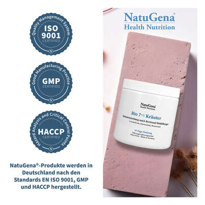 Sie sehen eine Packung NatuGena Bio 7+6 Kräuter Pulver, Produktbild: 06 NatuGena Bio 7+6 Kräuter Pulver, A-Nr.: 5989754 - 06