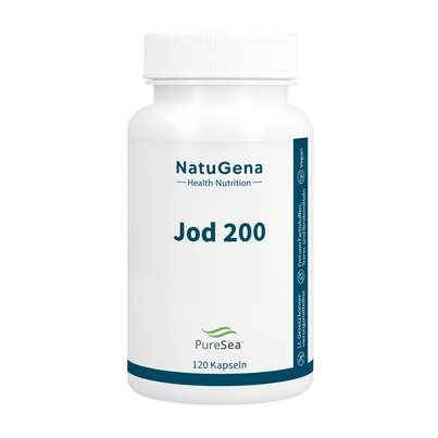Sie sehen eine Packung NatuGena Jod 200 Kapseln, Produktbild: 01 NatuGena Jod 200 Kapseln, A-Nr.: 5989843 - 01