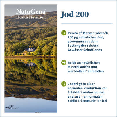 Sie sehen eine Packung NatuGena Jod 200 Kapseln, Produktbild: 02 NatuGena Jod 200 Kapseln, A-Nr.: 5989843 - 02